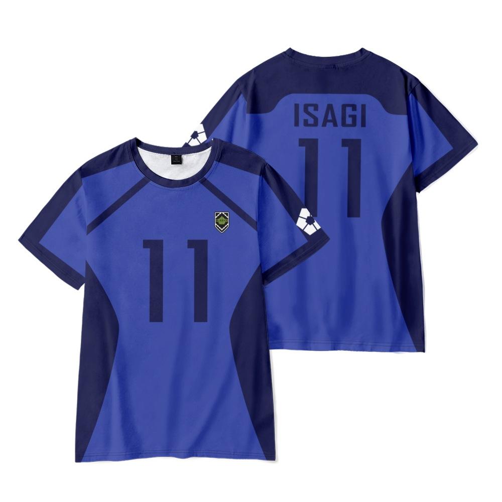 Blue Lock Isagi Yoichi #11 Maglietta Calcio, Cosplay Anime Manica Corta Uniforme Sportiva Top per Fan Uomo