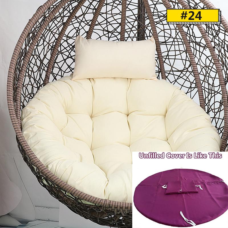 Hanging Swing S/L Unfilled or Filled Egg Basket Seat Chair Cushion Cover (NO Chair)Papasan Round Detachable Pillow Home Patio