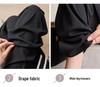 2024 Spring/Summer Maternity Wide-Leg Drawstring Pants - Long, Straight-Leg, No Belly Support, Casual Fit