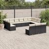 VidaXL Garden Lounge Set with Cushions 13 Pcs Black Wicker 3250225