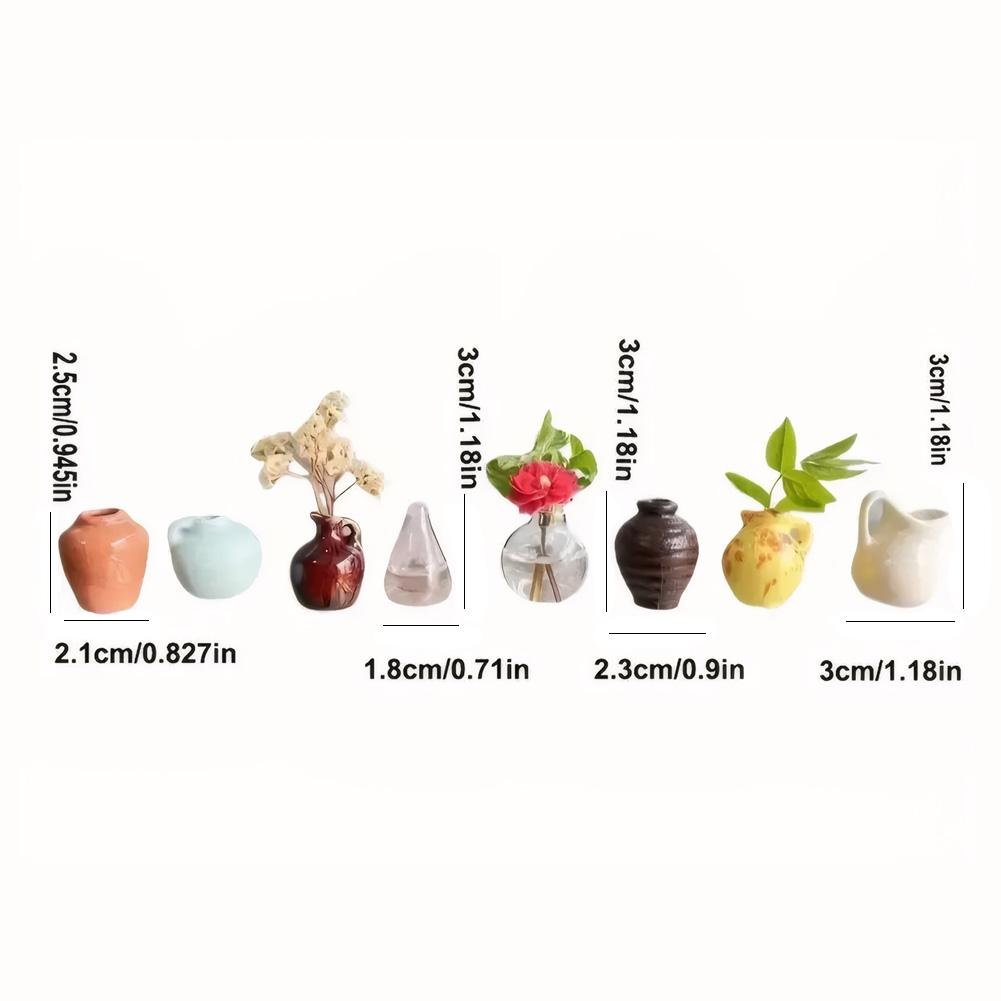 14-5pcs Porcelain Refrigerator Magnets Mini Vase Super Powerful Fridge Message 3D Flower Pot Fridge Magnet for Home Decoration
