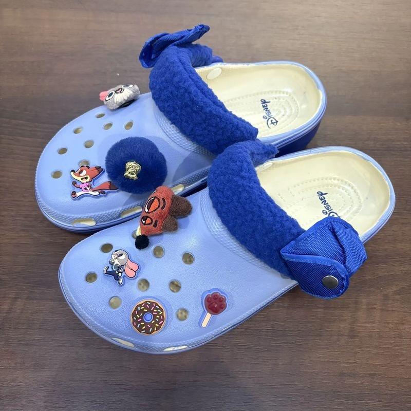 New  Zootopia 2 Hole Sandals Nick Wilde Judy Kawaii Home Beach Slippers Adult Couple Shoes Summer Slippers.