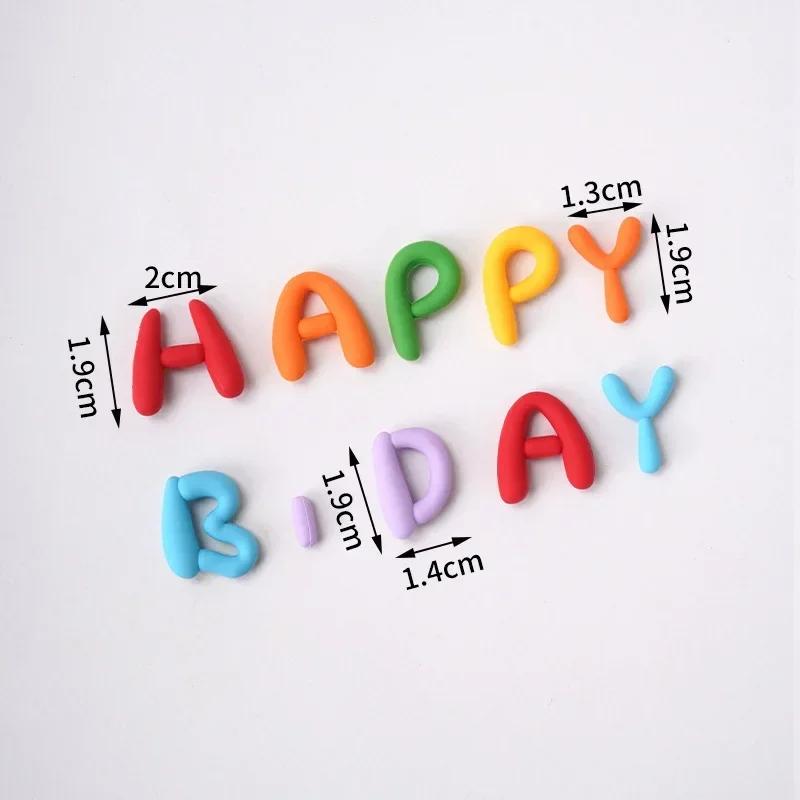 1 Set Happy Birthday Cake Topper Colorful Letters Insert For Cupcake Dessert Decoration Kids Birthday Party Decor Baking Tools