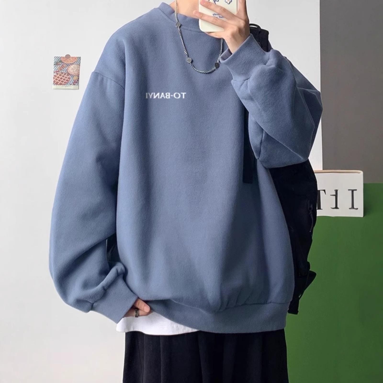 

Свитер с круглым вырезом Мужской Осенне-зимний Буквы Портовый Ветер Свободный Пуловер 5XL