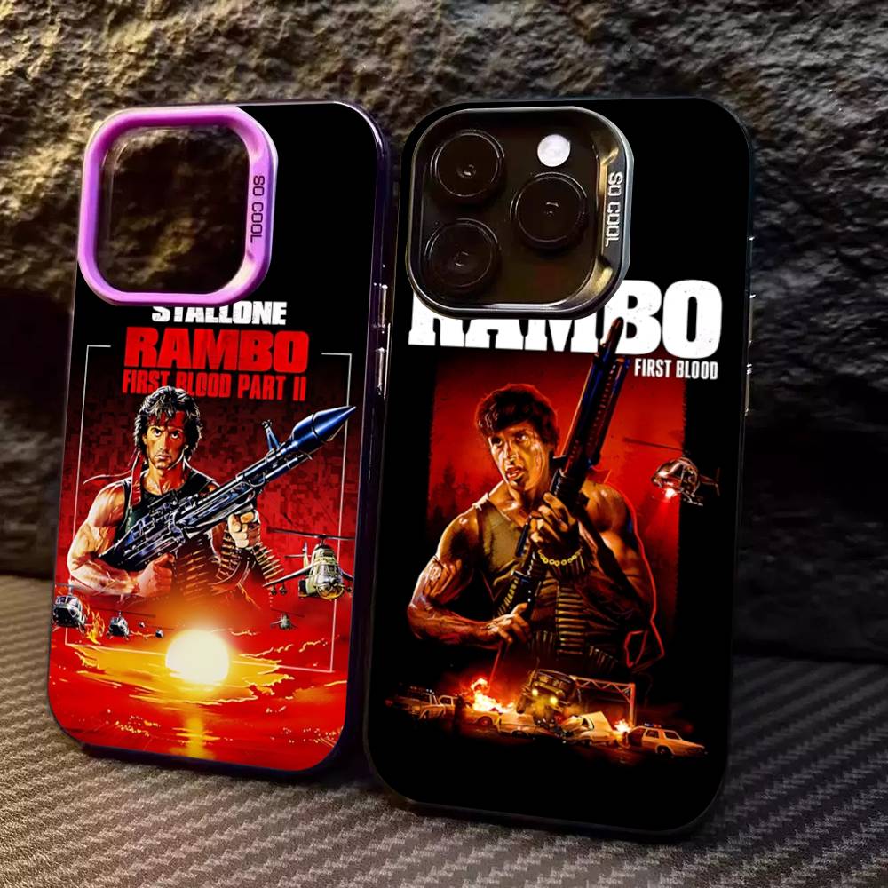 1pc Movie Rambo First Blood Phone Case For IPhone 16 15 14 13 12 11 17 Pro MAX Plus Pro Matte Shockproof Cover