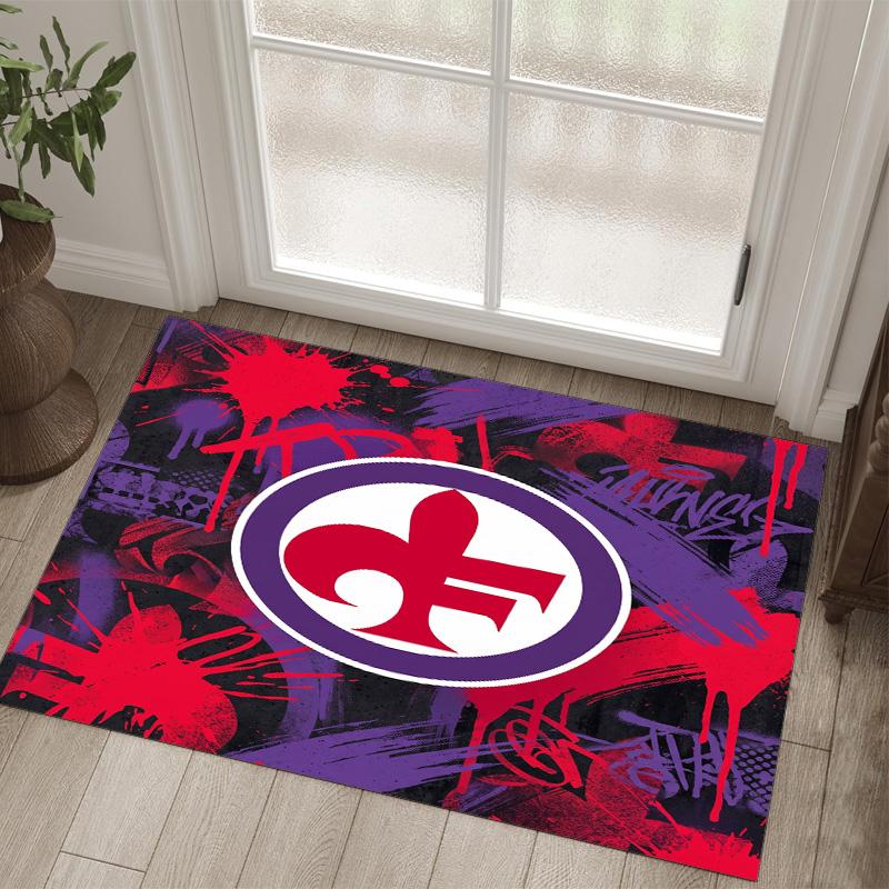 Fiorentina FC Design Crystal Velvet Carpet Cozy Non?Slip Printed Rug For Bedroom Living Room Entrance