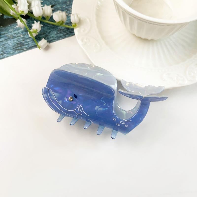 Marine Essigsäure Imitation Greifspangen Delfin und Wal Haar Locken, Hai Haarspangen Haarschmuck