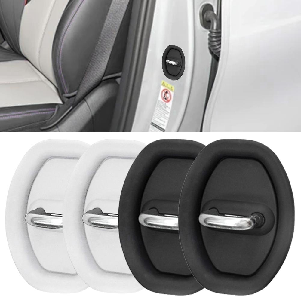 4Pcs Car Door Latch Protective Cover Silicone Door Handle Cover Anti-Collision Protective Cover Car Door Lock Protective Cover