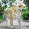 Vêtements de pluie transparents pour animaux de compagnie Imperméable Boutons-pression Capuche Minimaliste Réglable Chien Coupe-vent Doux Équipement de pluie Fourniture