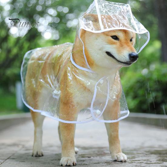 Vêtements de pluie transparents pour animaux de compagnie Imperméable Boutons-pression Capuche Minimaliste Réglable Chien Coupe-vent Doux Équipement de pluie Fourniture
