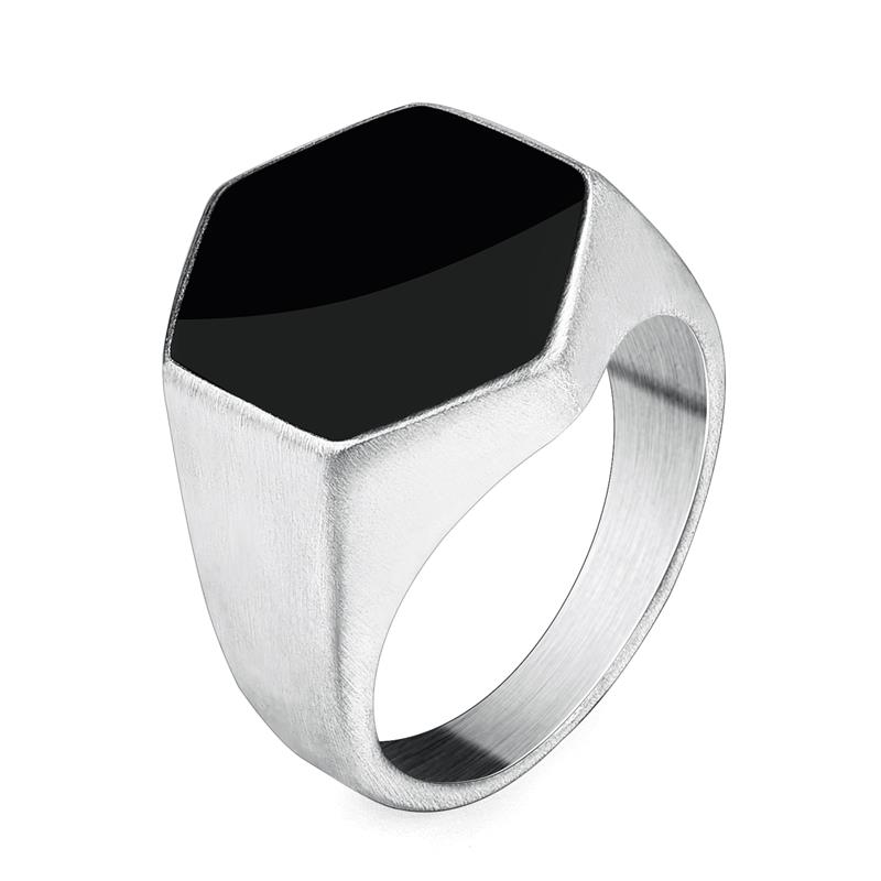 New Metal Glossy Rings for Men Geometric Width Signet Finger Band Rock Punk Style Fashion Ring Jewelry Accessories Wholesale