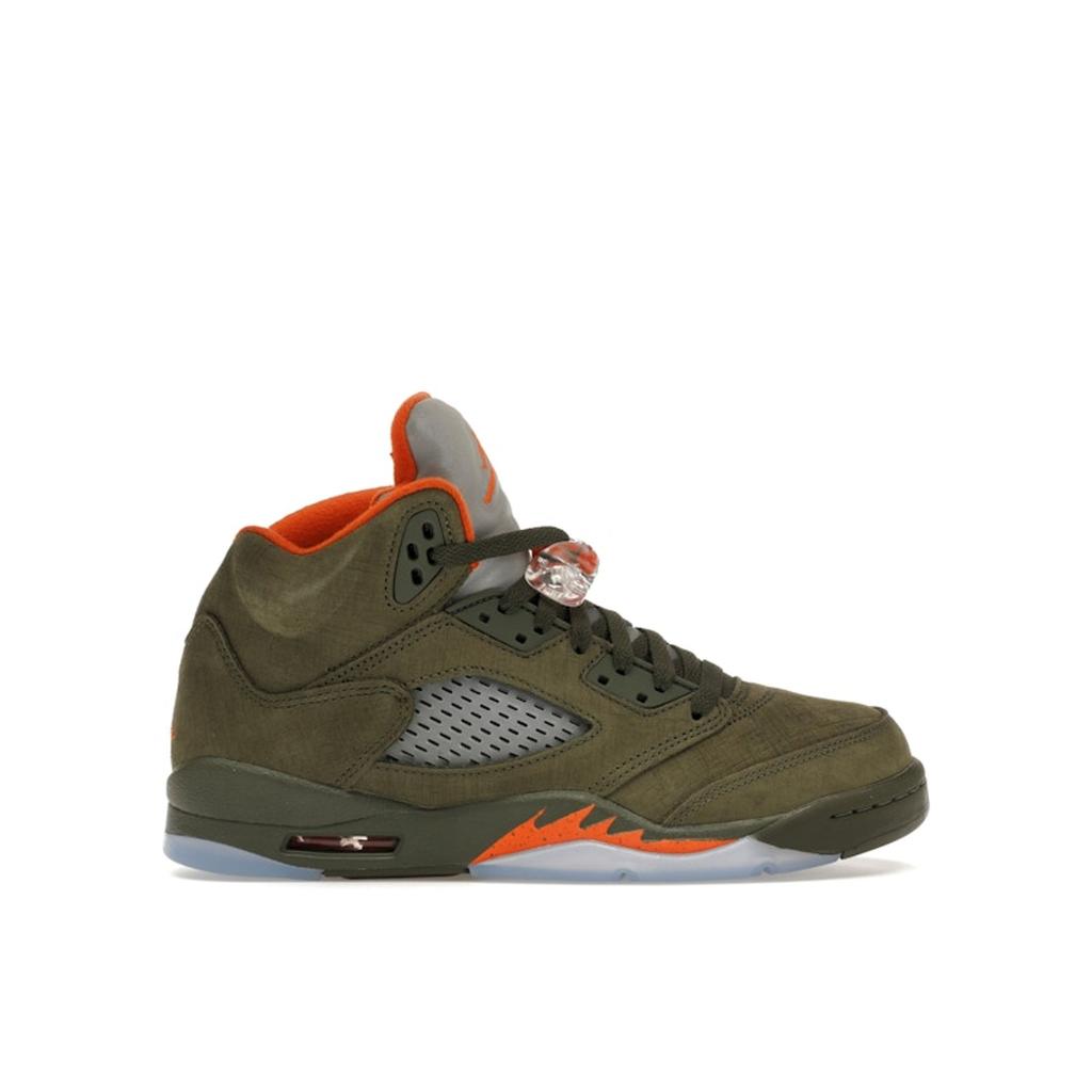 Air Jordan 5 Retro GS Olive 2024 Dětské tenisky Zelená Army-Olivová Solární-Oranžová 440888-308
