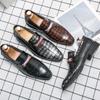 Designer Leather Brand Luxury Men Casual Formal Office Bussiness Dress Brown Black Loafers Mens Moccasins Italian Wedding Shoes