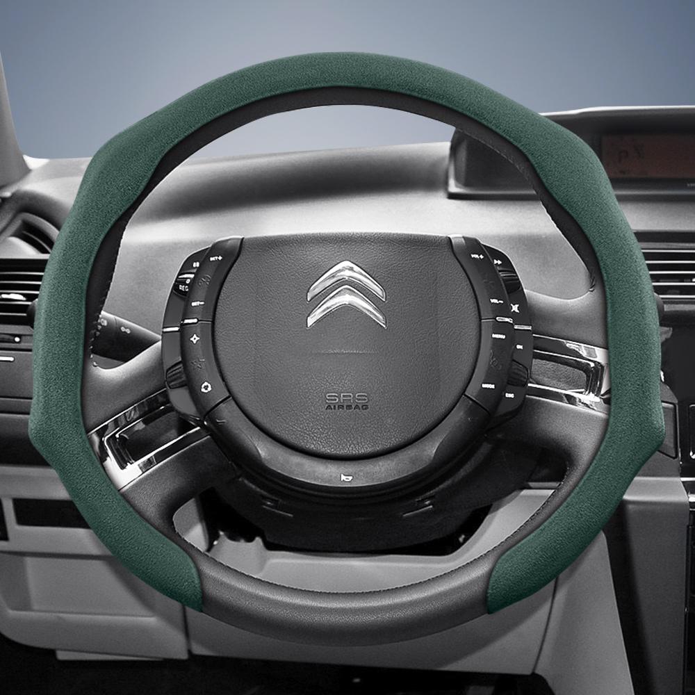 Suitable for Citroen Premium Suede Snap-On Steering Wheel Cover, Non-Slip and Durable, for C3 C4 X Berlingo C5 Aircross Jumper Spacetourer Ami X, Ava