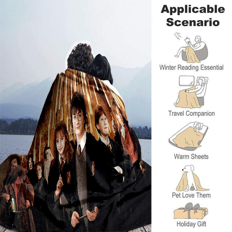Harry Potter Hogwarts School Uniform Robe Cosplay Costume Halloween Party Fancy DressPrint Blanket, Soft Blanket For Sofa Office Bed And Tra