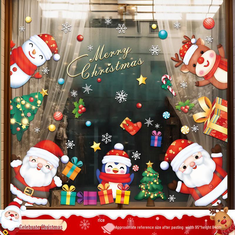 Santa Claus Window Cling Christmas Decoration Decal