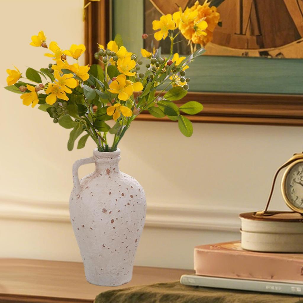 Ceramic Farmhouse Vase, Kettle Flower Pot Holder, Pottery Pitcher for Display