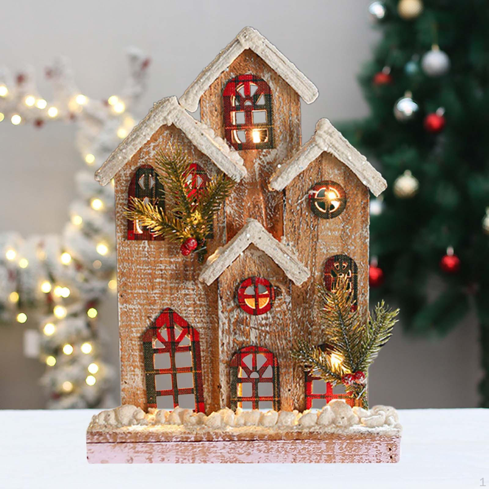 

Рождественский снежный домик, светящийся бревенчатый домик, украшения, аксессуары, сделай сам, зимняя деревня Style B