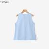 ZANZEA Women Summer Casual Round Neck Sleeveless Tank Tops