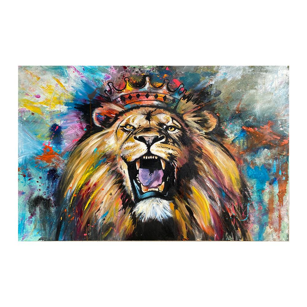 African Lion Kings Portrait Canvas Paintings On the Wall Art Posters and Prints Animals Art Pictures For Living Room Cuadros