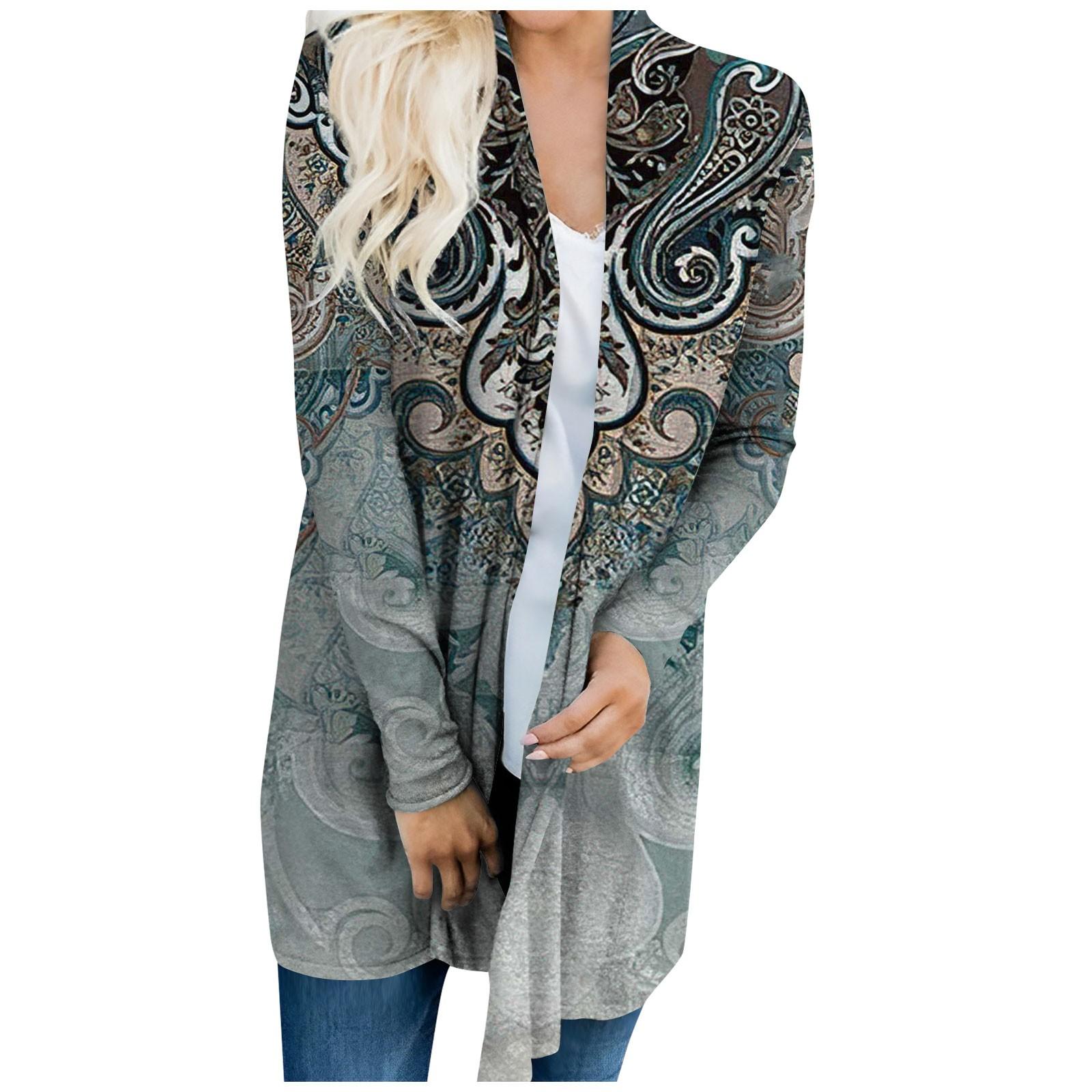 

Женский кардиган с длинным рукавом и принтом спереди, легкая куртка с принтом XXXXL