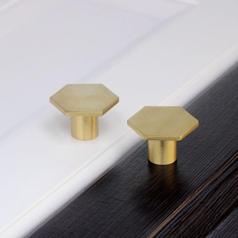 12Pcs/Set Handles Cupboard Hexagon Drawer Pulls Cabinet DIY Kitchen Door Knobs Copper