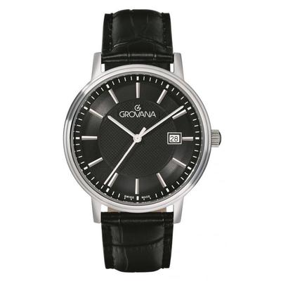 Kensington Traditional Leather Strap Black Dial Quartz 1550.1534 Men's Watch