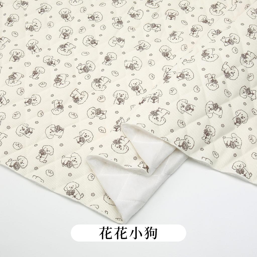 0.5m/1m/2m Thicken Corduroy Quilted Cotton Fabric Small Bear Printed for Sewing Jackets Handmade DIY Children's Clothing Fabric