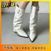 Fashion Versatile High Boots Children 2025 Autumn and Winter New Thin Pointed Thick Heel Comfortable But Knee Long Boots