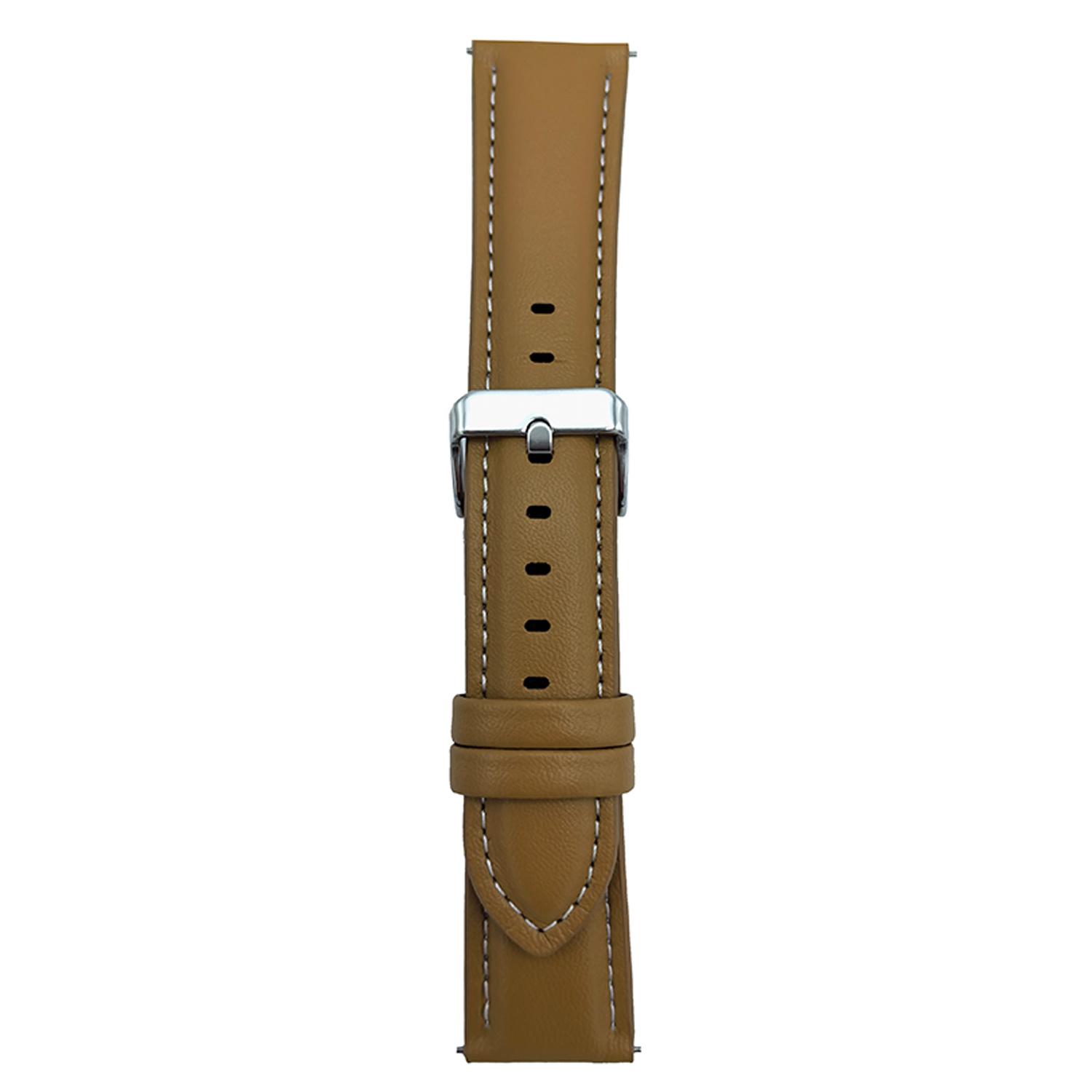 

For Huawei Watch GT 5 46mm Nappa Texture Watch Band 22mm Adjustable Leather Wrist Strap Light Brown