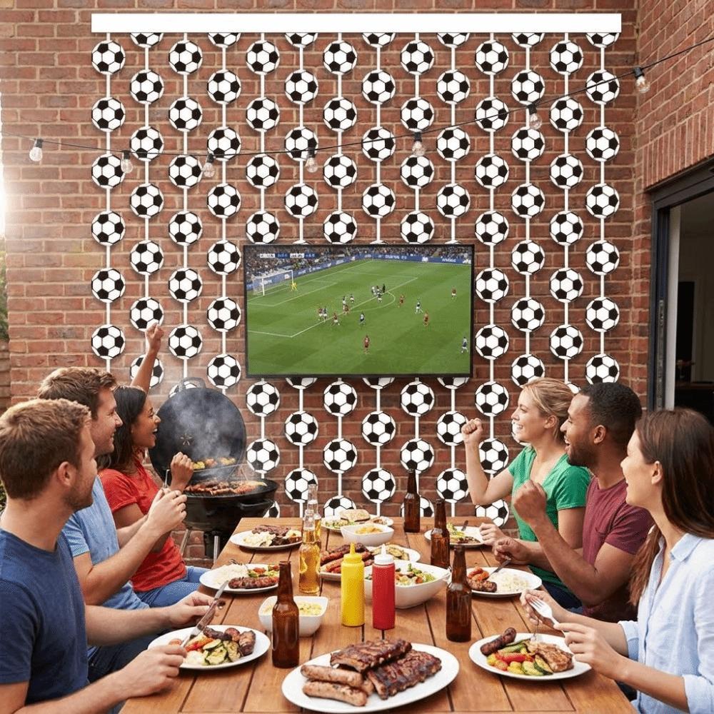 Waterproof Football Door Curtain Sports Theme Football Match Backdrop Party Decoration