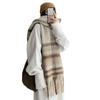 Women's Thick Plaid Yarn Scarf - Versatile, Warm, College Style for Fall/Winter