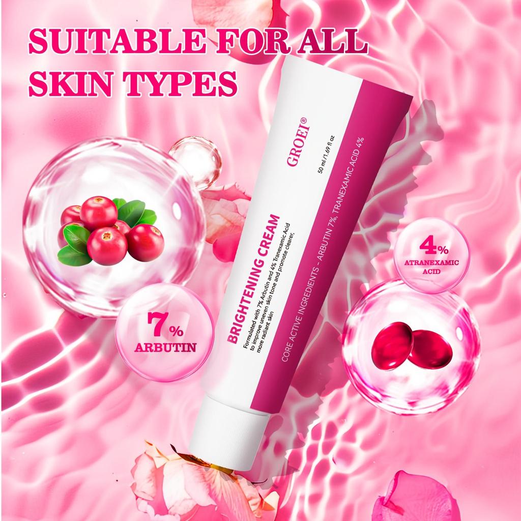 Ultimate Whitening Body Cream for Brightening and Evening Skin Tone with Bearberry Extract Deeply Dissolves Melanin Diminishes Dullness Improves