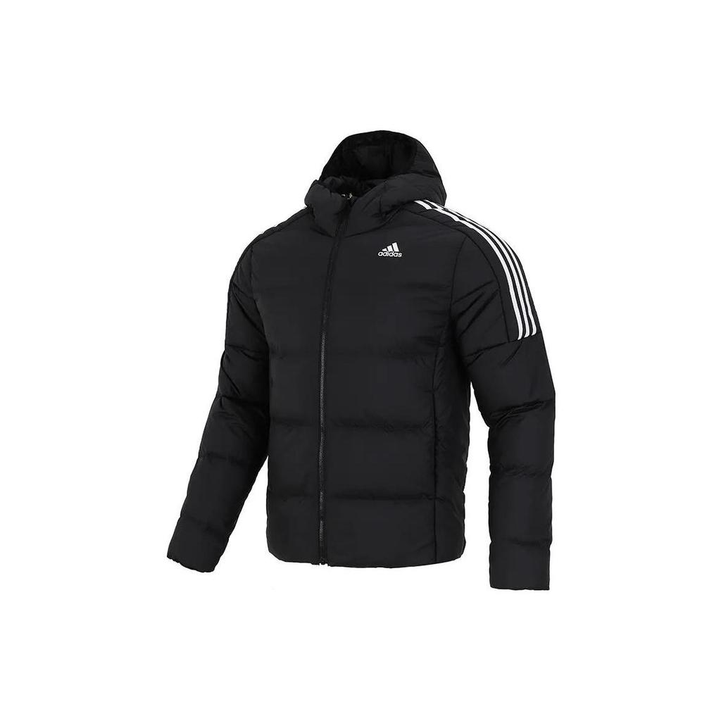 adidas Essentials Midweight Down Hooded Jacket Black GT9141