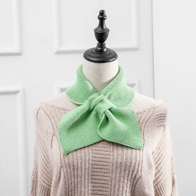 Autumn Winter Scarf Soft Neck Scarf Girls Knitted Sweater Bowtie Women Casual Cross Fishtail Scarf Straps Ladies Shawl