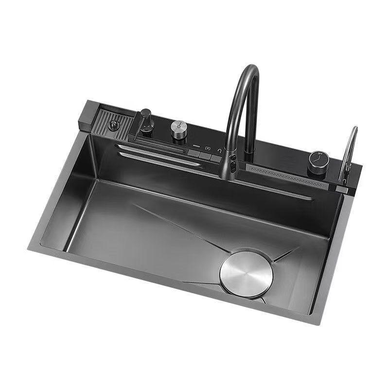 Lavello JOMOW Super Spesso 6.0 in Acciaio Inossidabile con Display Digitale e Design a Nido d'Ape, Vasca Singola per Lavare le Verdure.