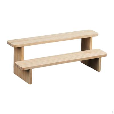 Holz Display Riser Stand Arbeitsplatte Regal Tiered Zähler für Puppen Sammlung