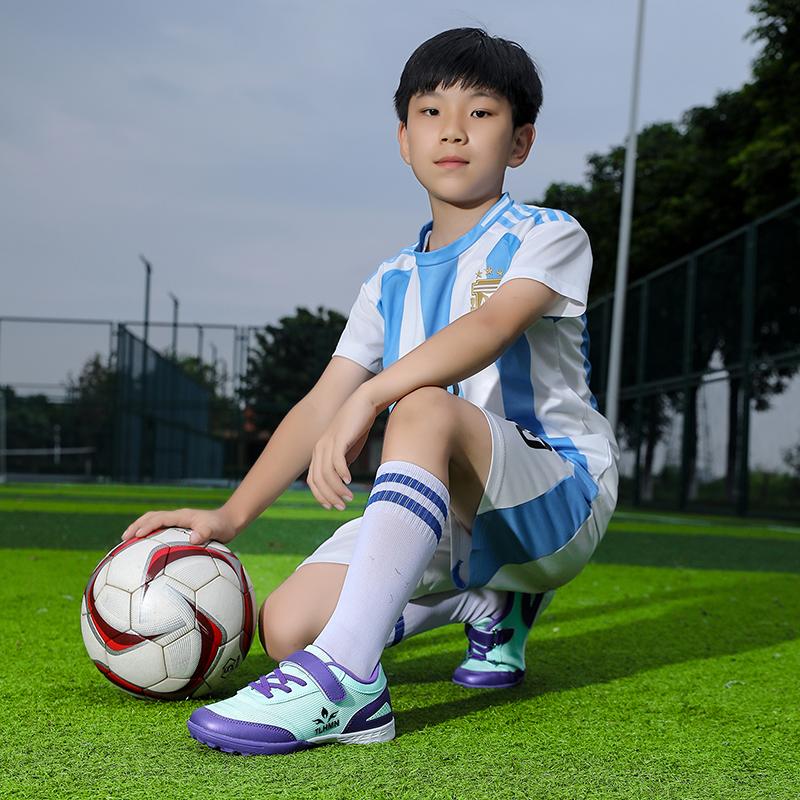 Zapatos de entrenamiento para niños y adolescentes, zapatillas de fútbol con clavos cortos, antideslizantes, resistentes al desgaste, absorbentes de golpes, de gran tamaño