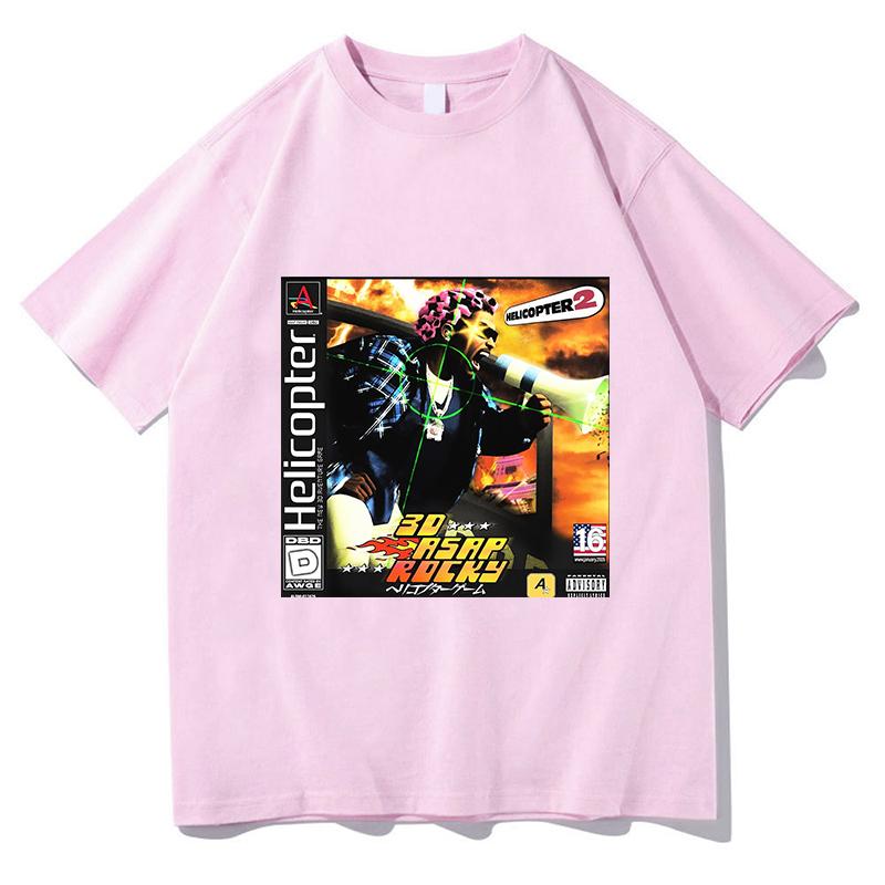 

A$AP ROCKY HELICOPTER Print T-shirt Autumn Winter Tshirt Short Sleeve Cotton Casual Women T Shirt O-neck Unisex Fashion Tops Tee 4XL