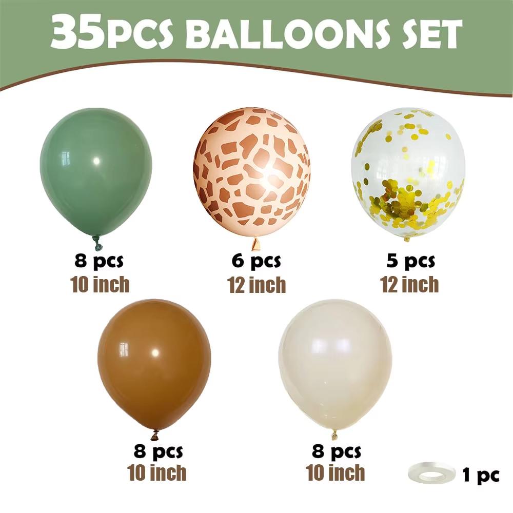 

35 шт./набор 12 дюймов Шалфейно-зеленый с принтом оленей Набор шаров с конфетти Тема Зоопарк Джунгли Динозавр Украшения для дня рождения Свадьбы Выпускного O&12INCH