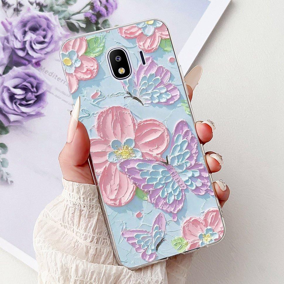 For Galaxy J4 2018 Case SM-J400F Fashion Painted Cover Soft Silicone Phone Case For Samsung Galaxy J4 2018 Fundas Capa Bags