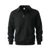 Men's Cable Knit Sweater Half Zip Polo Collar Casual Knitted Top