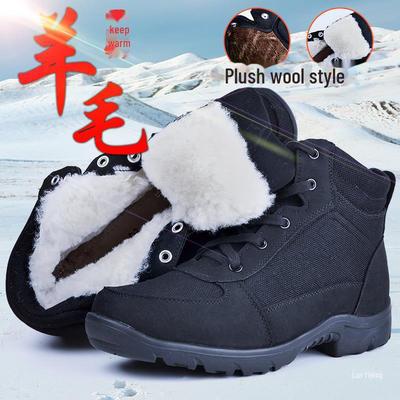 Men's Outdoor Winter Boots, Lightweight & Warm, Anti-Snow, Thick Wool-Lined, Cold-Proof, Plus Velvet, Northeast 05 Style.