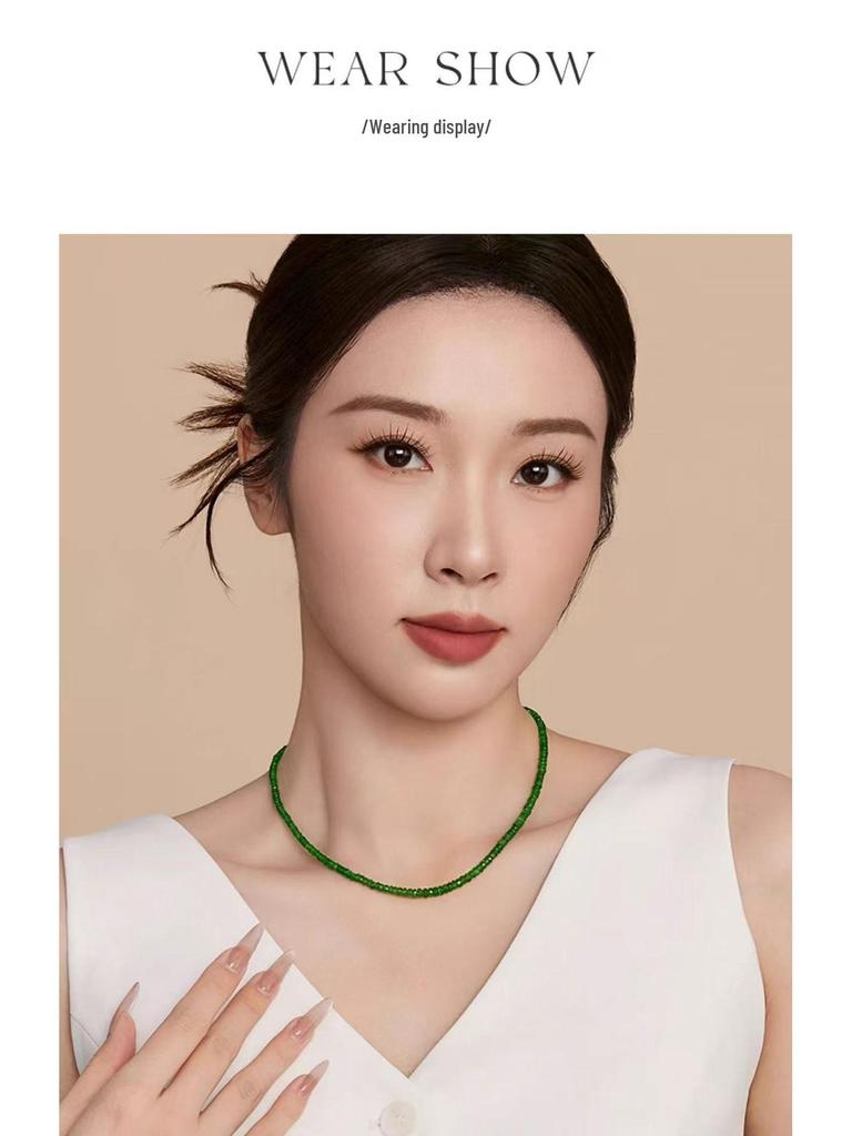 Natural High-Quality Tsavorite Beaded Necklace with Gemstone Spacer Beads for DIY Jewelry and Bracelets