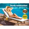 Loungers Gardeon 2 Piece Sun Lounge Wooden Lounger Outdoor Furniture Day Bed Wheel Patio White