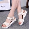 Summer 2024 Women's Versatile Soft Leather Flat Sandals - Comfortable, Non-slip, Casual Shoes.