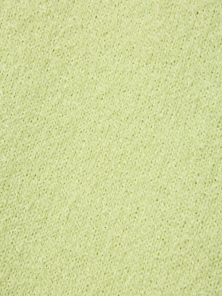 Vegan Tiger Hairy Knit Sleeveless Dress_Lime