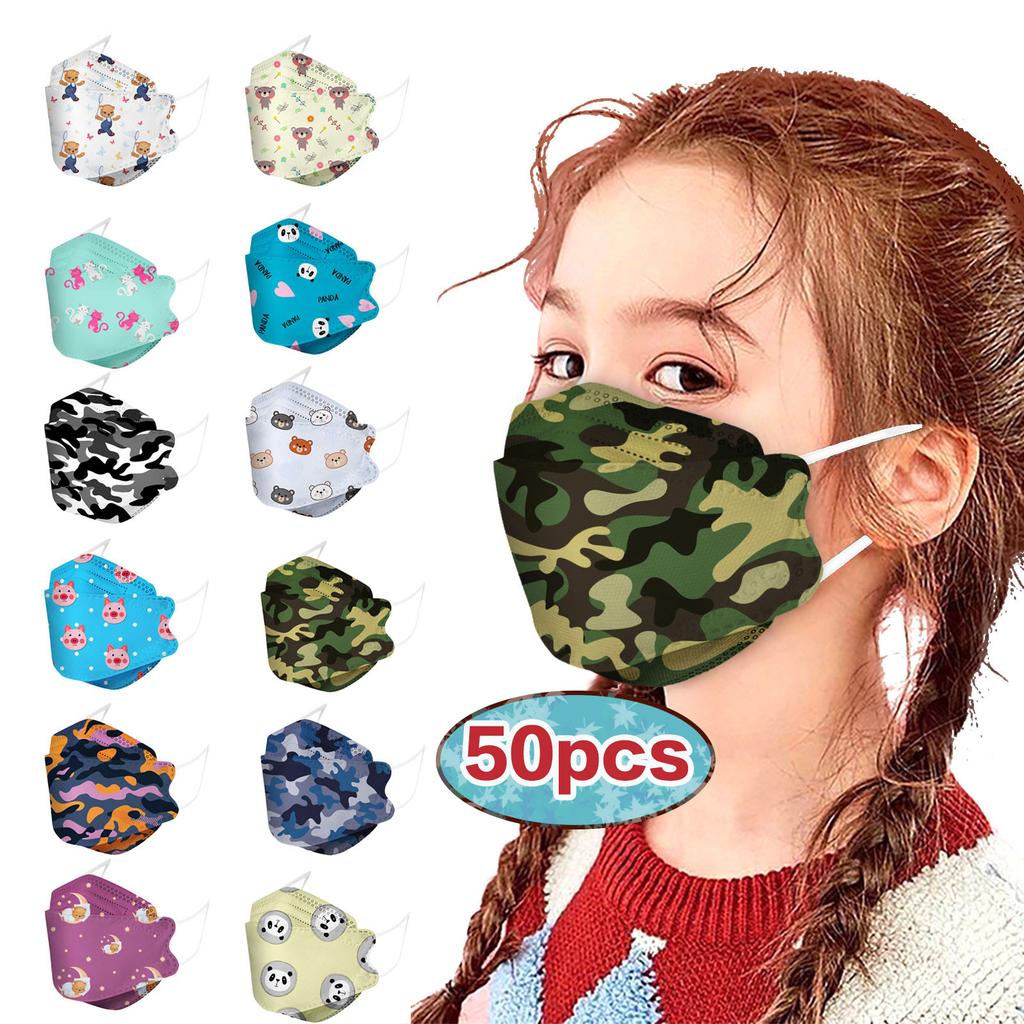 50PC Children's Fruit  Series Printed Face Mask Daily Protective Breathable Face Mask