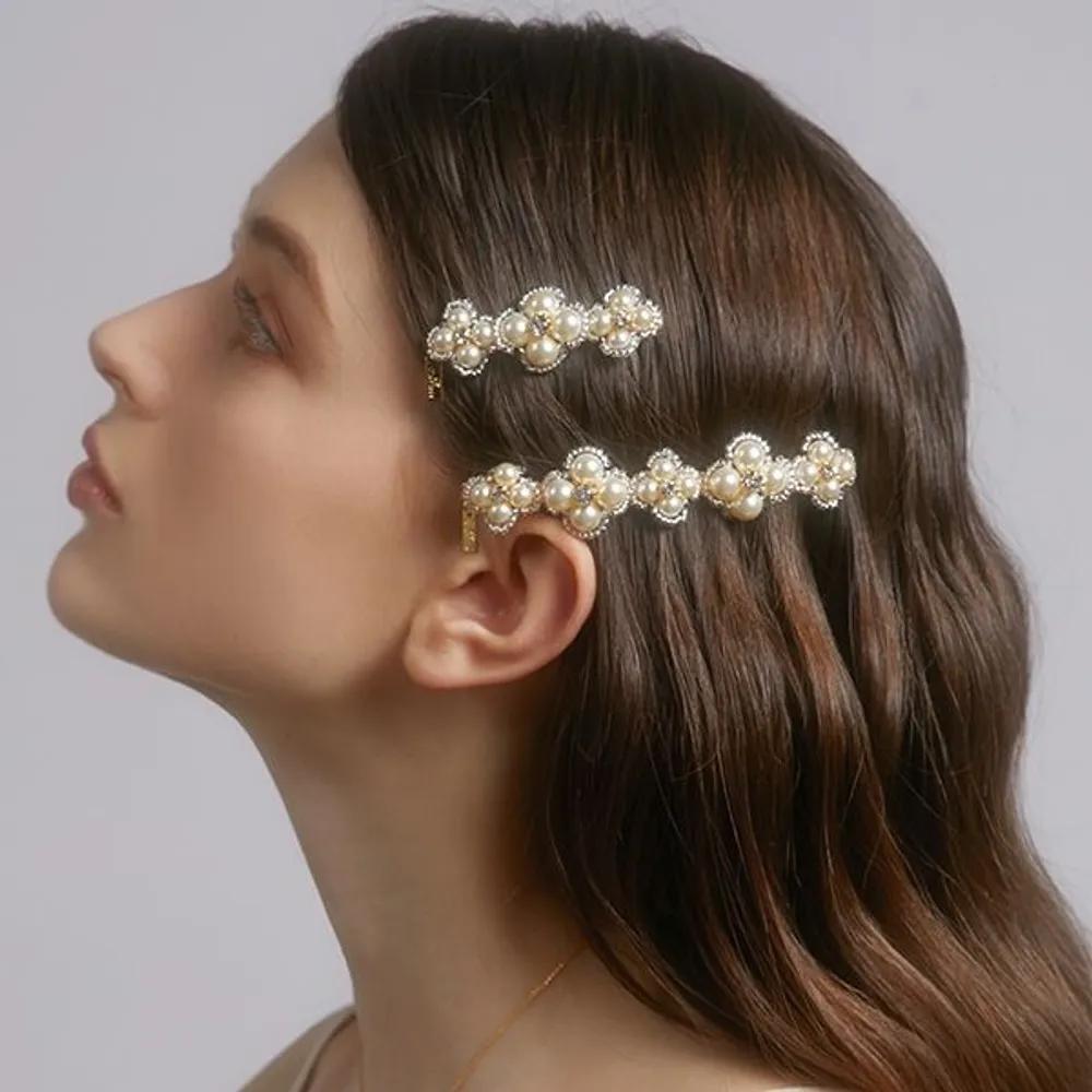 Bead Pearl Daisy Automatic Pin LFAC0401 Gold