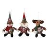 Plaid 3D Fabric Button Spherical Christmas Tree Ornament